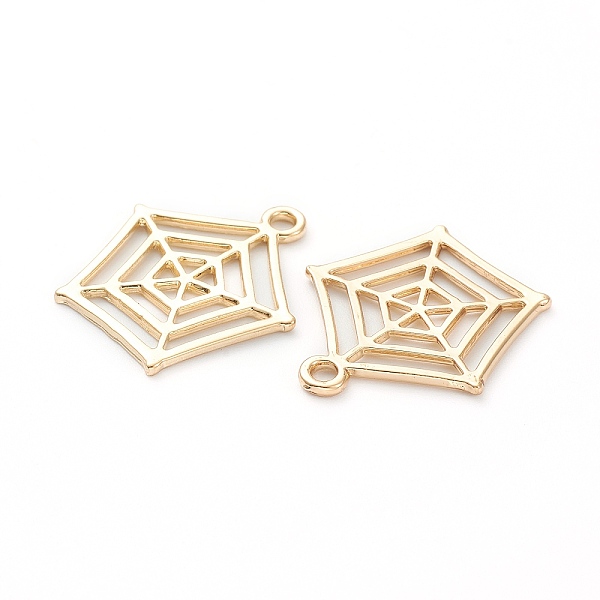 

PandaHall Halloween Theme Alloy Pendants, Spider Web Shap, Golden, 26.5x24.5x1.5mm, Hole: 2mm Alloy Others Gold