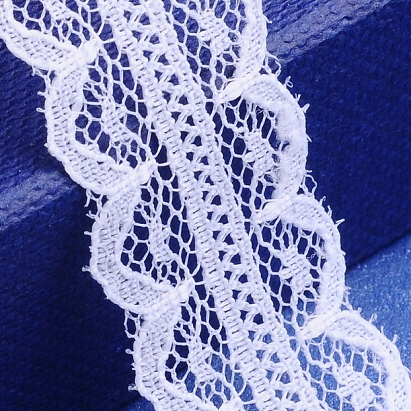 

PandaHall Lace Trim Nylon String Threads for Jewelry Making, White, 3/4 inch(19mm), 300yards/roll(274.32m/roll) Nylon White