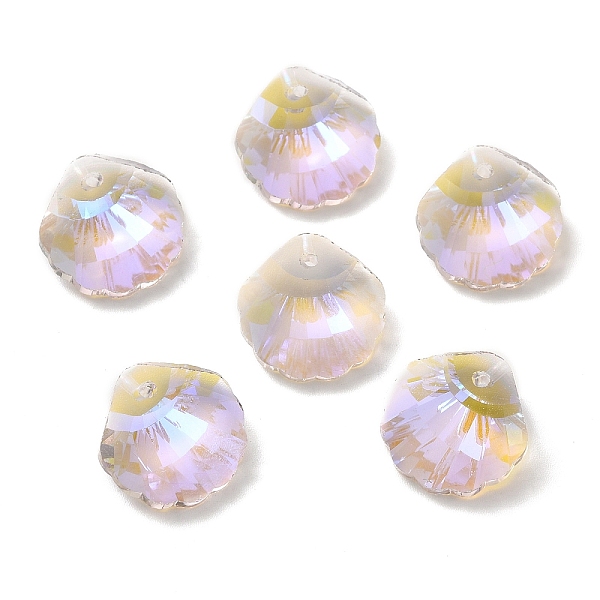 

PandaHall Electroplate Glass Pendants, Back Plated, Faceted, Shell Charms, Clear, 16x16x7mm, Hole: 1.4mm Glass Shell Shape Clear