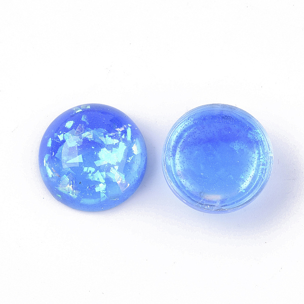 

PandaHall Resin Cabochons, with Glitter Sequins/Paillette, Half Round/Dome, Mixed Color, 19.5x9.5mm Resin Half Round Multicolor