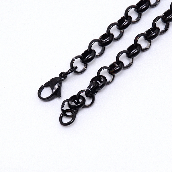 

PandaHall Steel Rolo Chain for Necklace Making, with Lobster Claw Clasps, Gunmetal, 6x2mm, 19.9 inch(50.5cm) Steel