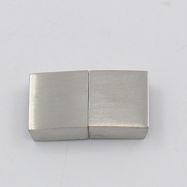 

PandaHall Matte 304 Stainless Steel Magnetic Clasps with Glue-in Ends, Rectangle, Stainless Steel Color, 22x12x5mm, Hole: 3x10mm 304...