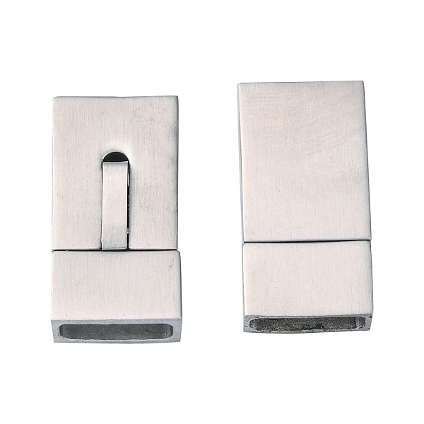 

PandaHall 304 Stainless Steel Bayonet Clasps, Rectangle, Frosted, Stainless Steel Color, 23x12x6.5mm, Hole: 2.5x10mm 304 Stainless Steel