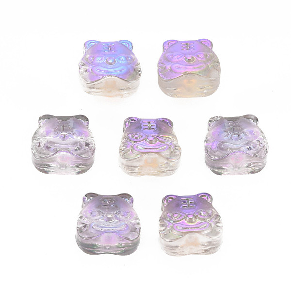 

PandaHall Electroplate Transparent Glass Beads, Half Plated, Chinese Zodiac Signs Tiger, Plum, 11.5x13x8.5mm, Hole: 1mm Glass 12 Chinese..., Purple