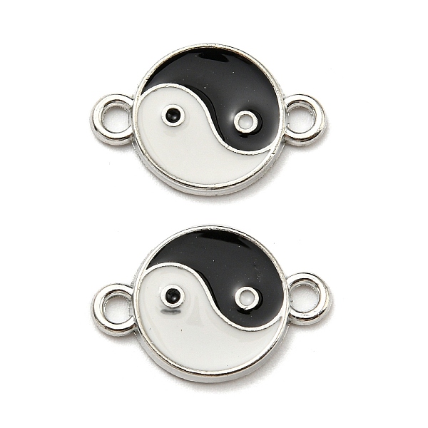 

PandaHall Alloy Enamel Flat Round Connector Charms, Yin-yang Links, Black & White, Platinum, 12x18x1.5mm, Hole: 1.6mm Alloy+Enamel Yin-yang...