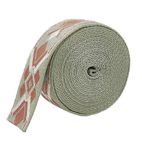 

PandaHall 5 Yards Polyester Ribbon, Jacquard Rhombus Ribbon, Tyrolean Ribbon, Flat, Dark Sea Green, 1-1/2 inch(38mm) Polyester Rhombus