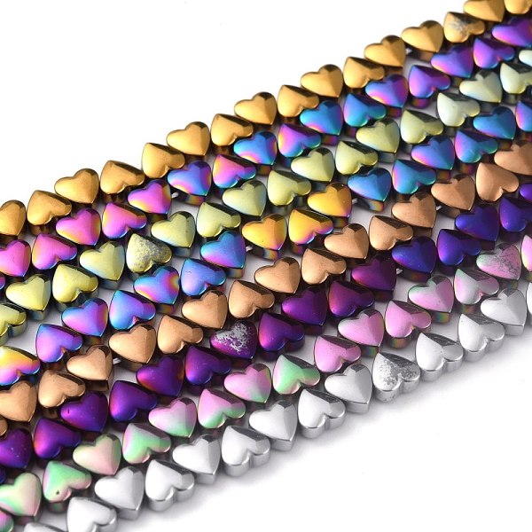 

PandaHall Non-magnetic Synthetic Hematite Beads Strands, Galvanic Plating(Color Retention for 1 Year), Heart, Mixed Color, 6x6x3mm, Hole...