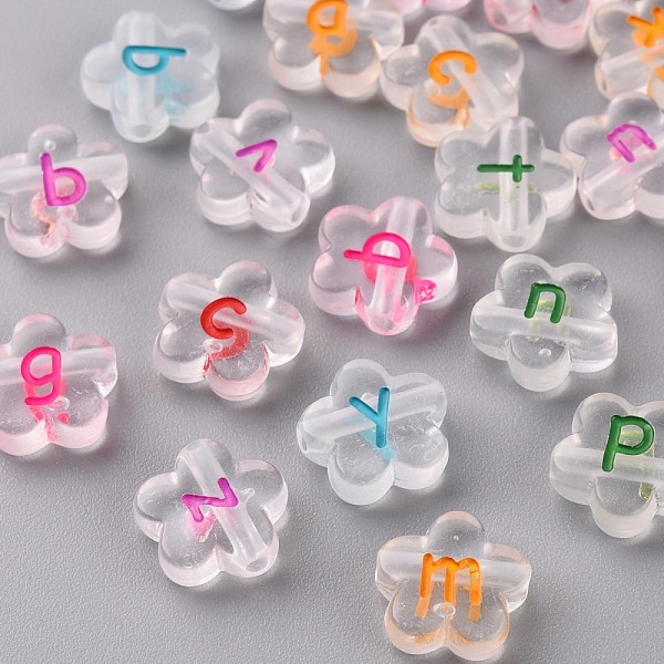 

PandaHall Transparent Clear Acrylic Beads, Flower with Random Letter, Mixed Color, 11x11x4mm, Hole: 1.8mm, about 1500pcs/500g Acrylic Flower..., Multicolor
