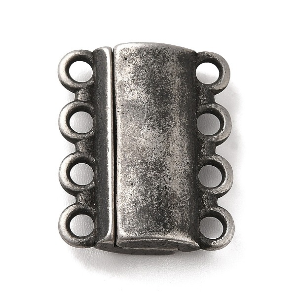 

PandaHall 304 Stainless Steel Multi-Strands Magnetic Slide Clasps, 4-Strand, 8-Hole, Rectangle, Gunmetal, 22x18.5x6mm, Hole: 2.5mm 304...