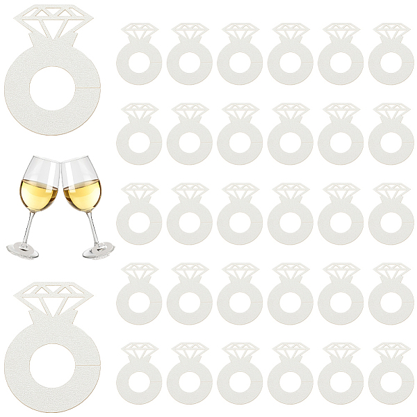 

PandaHall Diamond Wine Glass Paper Card, Hollow Laser Cut Escort Cup Name Place Card, Birthday Party Wedding Decoration, Snow, 60x43x0.2mm..., White