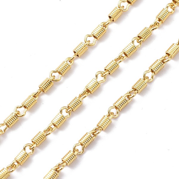 

PandaHall Brass Link Chains, with Spool, Unwelded, Real 18K Gold Plated, Link: 9x4x3mm Brass