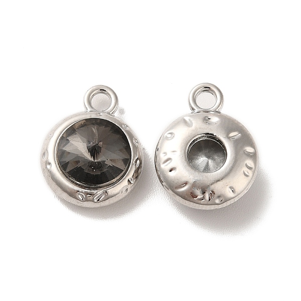 

PandaHall Glass Pendants, Rack Plating Platinum Alloy Findings, Nickel Free, Flat Round Charms, Black, 15x11.5x6mm, Hole: 2mm Alloy+Glass...