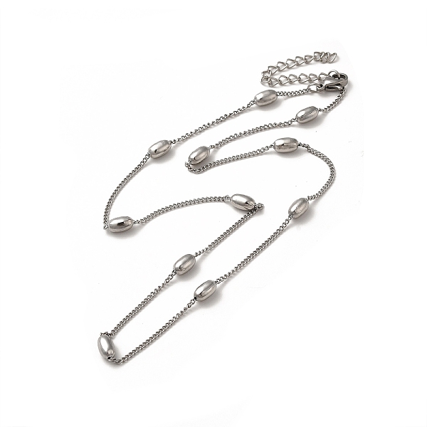 

PandaHall 304 Stainless Steel Curb Chain Necklaces, Oval Beaded Necklaces for Women, Stainless Steel Color, 15.75 inch(40cm) 304 Stainless...