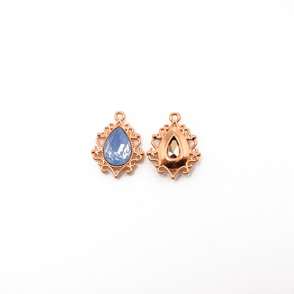 

PandaHall Alloy Pendants, with Rhinestone, Cadmium Free & Lead Free, Light Gold, Teardrop, Light Sky Blue, 25x19x5mm, Hole: 1.6mm...