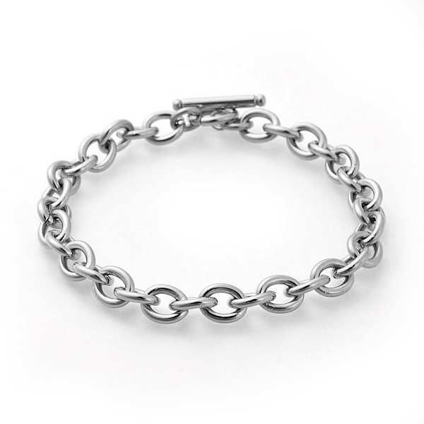 

PandaHall 304 Stainless Steel Cable Chain Bracelets, with Toggle Clasps, Stainless Steel Color, 8-5/8 inch(22cm), 8mm 304 Stainless Steel