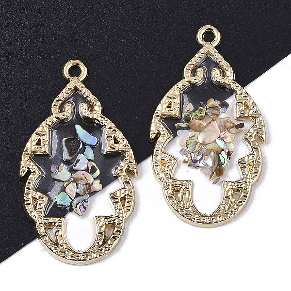 

PandaHall Epoxy Resin Pendants, with Shell and Light Gold Plated Alloy Open Back Bezel, Oval, Clear, 36.5x20.5x2mm, Hole: 1.8mm Alloy+Epoxy...