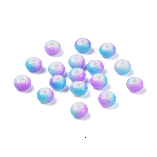 

PandaHall Opaque Spray Painted Glass Beads, Rondelle, Medium Orchid, 8x5mm, Hole: 2mm, about 1041pcs/500g Glass Rondelle