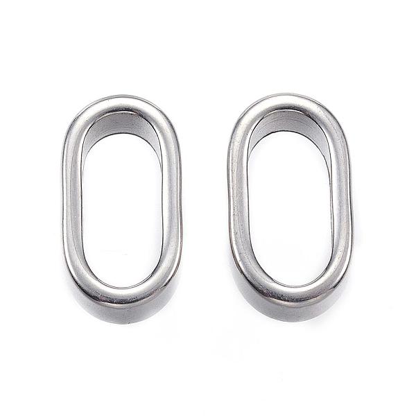 

PandaHall 201 Stainless Steel Slider Charms, Oval, Stainless Steel Color, 15.5x9x5mm, Hole: 6x12.5mm 201 Stainless Steel Oval