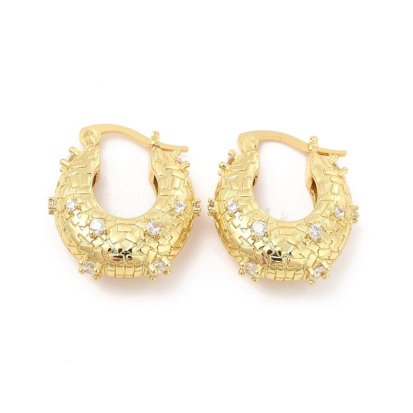 

PandaHall Clear Cubic Zirconia Thick Hoop Earrings, Brass Jewelry for Women, Cadmium Free & Lead Free, Real 18K Gold Plated, 22.5x19.5x8.5mm...