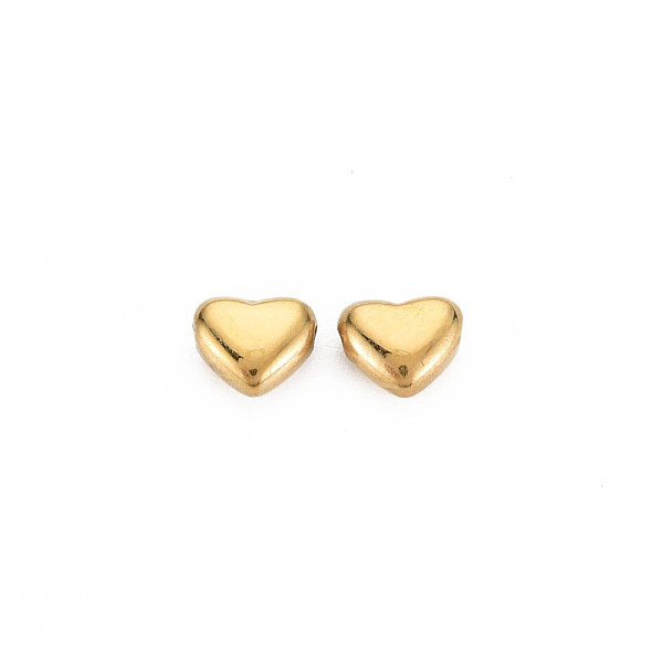 

PandaHall Ion Plating(IP) 304 Stainless Steel Beads, Heart, Real 14K Gold Plated, 6x6.5x3mm, Hole: 0.8mm 304 Stainless Steel Heart