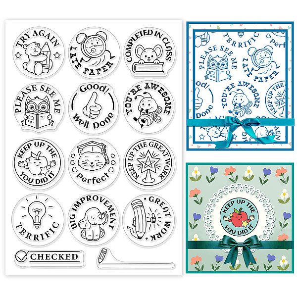 

PandaHall PVC Plastic Stamps, for DIY Scrapbooking, Photo Album Decorative, Cards Making, Stamp Sheets, Stamp Pattern, 16x11x0.3cm Plastic...