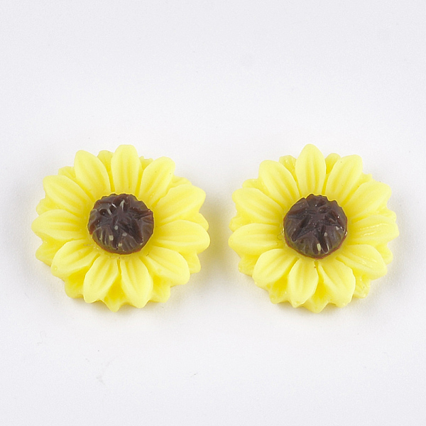 

PandaHall Resin Cabochons, Sunflower, Yellow, 15x5mm Resin Flower Yellow