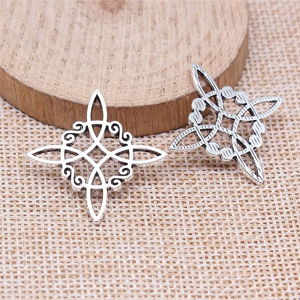 

PandaHall Tibetan Style Alloy Pendants, Witch Knot Charms, Antique Silver, 30x30mm Alloy Others