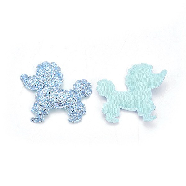 

PandaHall Handmade Puppy Costume Accessories, Cloth Embroidery, Appliques, Poodle Dog, Light Blue, 44x51x3.5mm Cloth Dog