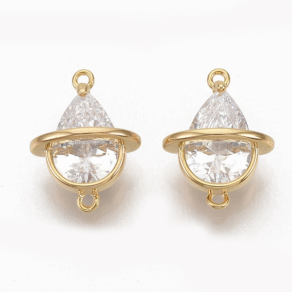 

PandaHall Brass Clear Cubic Zirconia Links, Nickel Free, Teardrop, Real 18K Gold Plated, 13x10x6.5mm, Hole: 1mm Brass+Cubic Zirconia...