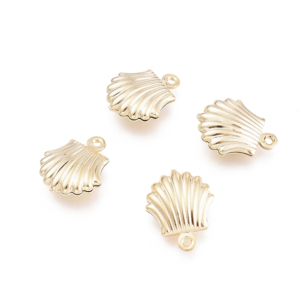 

PandaHall 304 Stainless Steel Charms, Hollow Scallop Shape, Golden, 14x11x4.5mm, Hole: 1mm 304 Stainless Steel Shell Shape