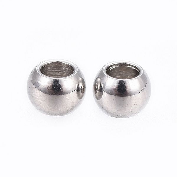 

PandaHall 202 Stainless Steel Stopper Beads, Round, Stainless Steel Color, 3x2mm, Hole: 1.5mm 202 Stainless Steel Round