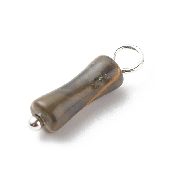 

PandaHall Natural Coffee Jasper Pendants, with Silver Tone Brass Findings, Bamboo-Shaped Charm, 17.5x5mm, Hole: 2.5~2.7mm Other Jasper...