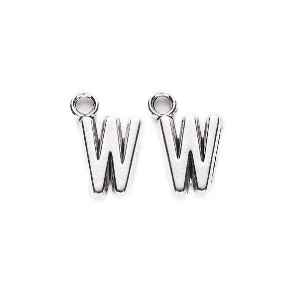 

PandaHall Tibetan Style Alloy Pendants, Cadmium Free & Lead Free, Letter W, W: 16x11x2mm, Hole: 2mm, about 875pcs/1000g Alloy Letter W