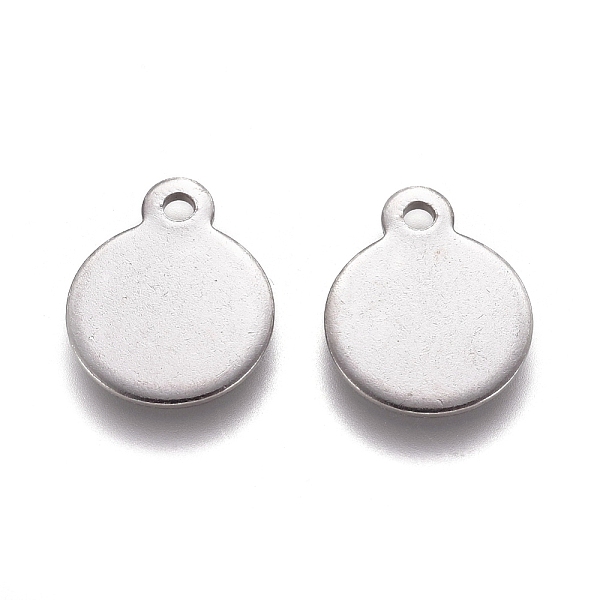 

PandaHall 304 Stainless Steel Charms, Stamping Blank Tag, Flat Round, Stainless Steel Color, 12.5x10x0.9mm, Hole: 1.4mm 304 Stainless Steel...