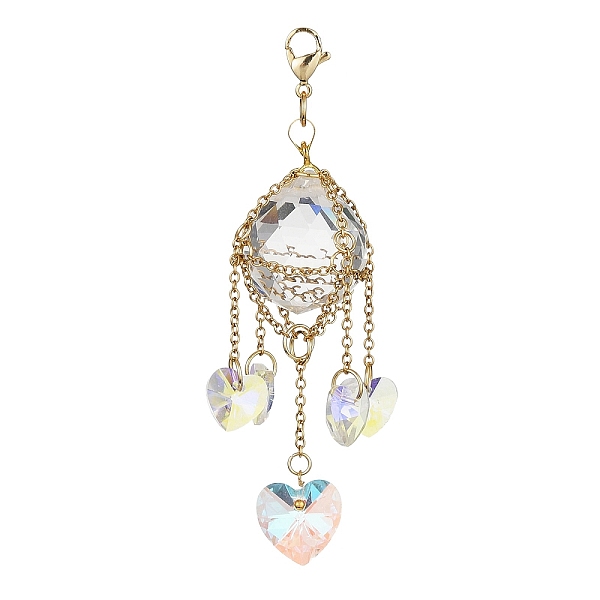 

PandaHall Glass Pendant Decorations, 304 Stainless Steel Cable Chains Pouch Teardrop and Lobster Claw Clasps Charm, Heart, 87.5mm Glass...