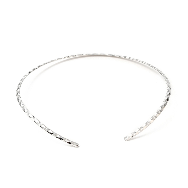 

PandaHall 304 Stainless Steel Rhombus Textured Wire Necklace Making, Rigid Necklaces, Minimalist Choker, Cuff Collar, Stainless Steel Color...