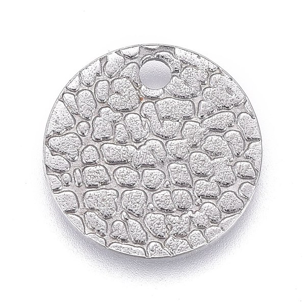 

PandaHall 304 Stainless Steel Charms, Textured, Laser Cut, Flat Round, Stainless Steel Color, 10x0.8mm, Hole: 1.4mm 304 Stainless Steel Flat...