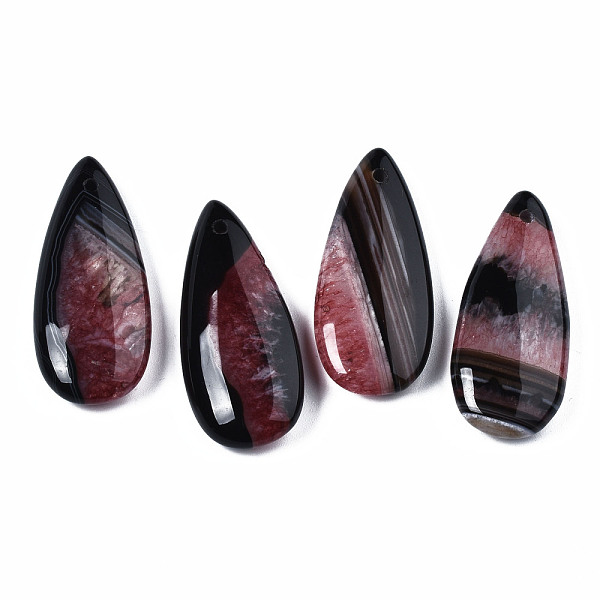 

PandaHall Natural Brazilian Agate Pendants, Dyed & Heated, Teardrop, Indian Red, 39~40x17~18x6~7mm, Hole: 1.5mm Brazilian Agate Teardrop