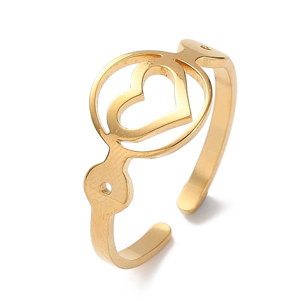 Золотые 304 открытые кольца-манжеты из нержавеющей стали