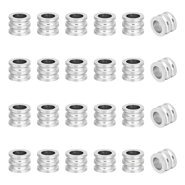 

PandaHall UNICRAFTALE 24Pcs 304 Stainless Steel Beads Grooved Column Beads Metal Large Hole Beads Tube Spacer Beads Loose Beads for DIY...