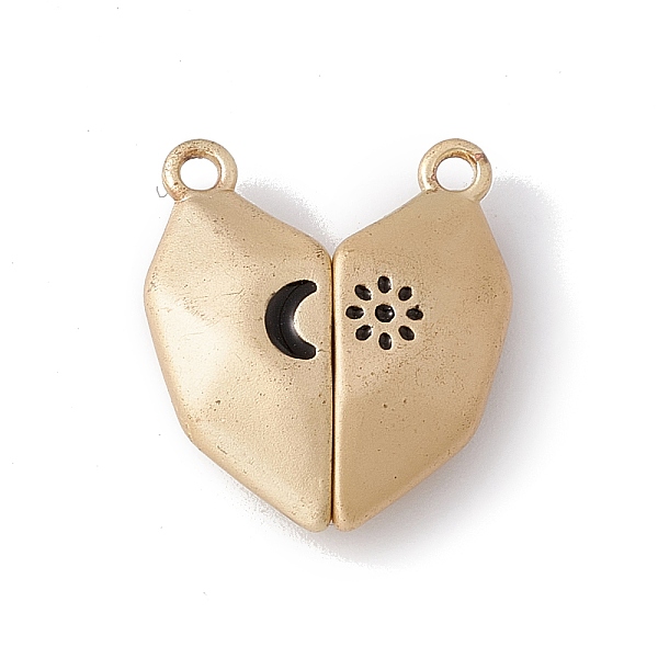 

PandaHall Love Heart Alloy Magnetic Clasps, Moon Star Pattern Clasps for Couple Jewelry Bracelets Pendants Necklaces Making, Wheat..., Orange