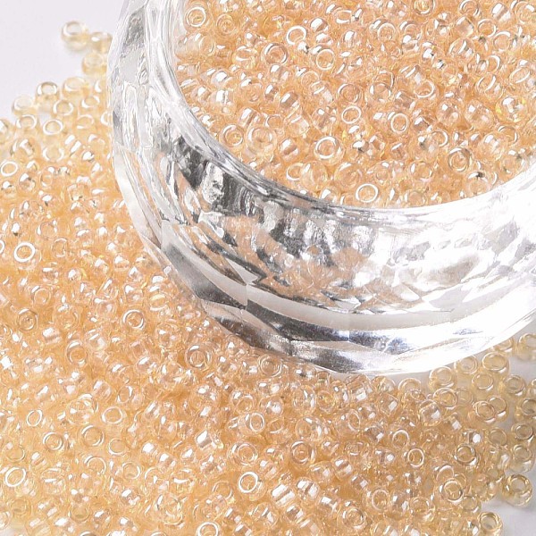 

PandaHall Glass Seed Beads, Trans. Colours Lustered, Round, Pale Goldenrod, 2mm, Hole: 1mm, 3333pcs/50g, 50g/bag, 18bags/2pounds Glass
