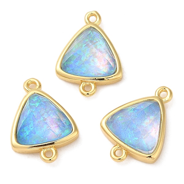

PandaHall Synthetic Opal Connector Charms, Rack Plating Brass Triangle Links, Golden, Light Sky Blue, 17.5x12.5x6mm, Hole: 1.4mm Brass...