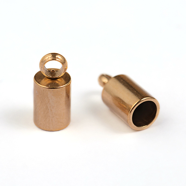 

PandaHall Ion Plating(IP) 304 Stainless Steel Cord Ends, End Caps, Column, Golden, 8x4mm, Hole: 2mm, Inner Diameter: 3mm 304 Stainless Steel