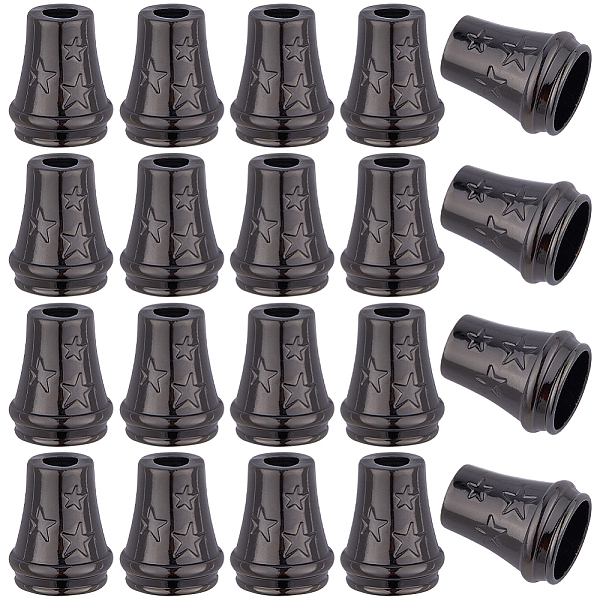 

PandaHall Gorgecraft 30Pcs Alloy Cord End, Cone with Star, Bag & Cloth Making Supplies, Gunmetal, 14.5x12mm, Hole: 3.7mm, Inner Diameter...