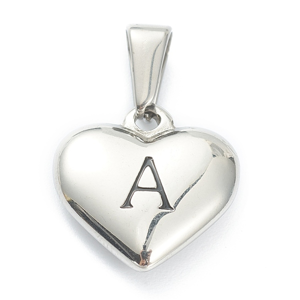

PandaHall 304 Stainless Steel Pendants, Heart with Black Letter, Stainless Steel Color, Letter.A, 16x16x4.5mm, Hole: 7x3mm 304 Stainless...