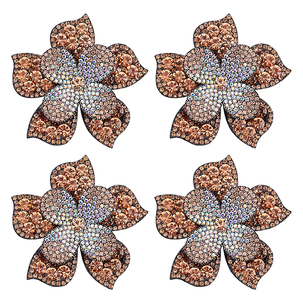 

PandaHall FINGERINSPIRE 4 pcs Flower Crystal Rhinestone Appliques 2.6x2.6x0.4inch Sew on Patches Topaz Rhinestone Appliques for Sewing..., Yellow