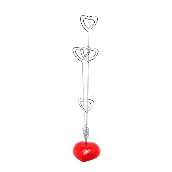 

PandaHall Resin Memo & Memo Holders, Red Heart, Platinum, 47x51x235mm Resin