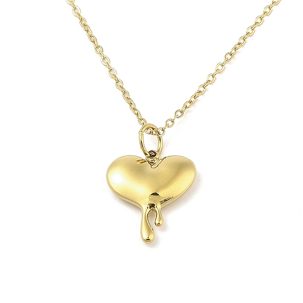 

PandaHall Ion Plating(IP) 304 Stainless Steel Pendant Necklaces for Women, Heart, Real 18K Gold Plated, 18.31 inch(46.5cm) 304 Stainless...