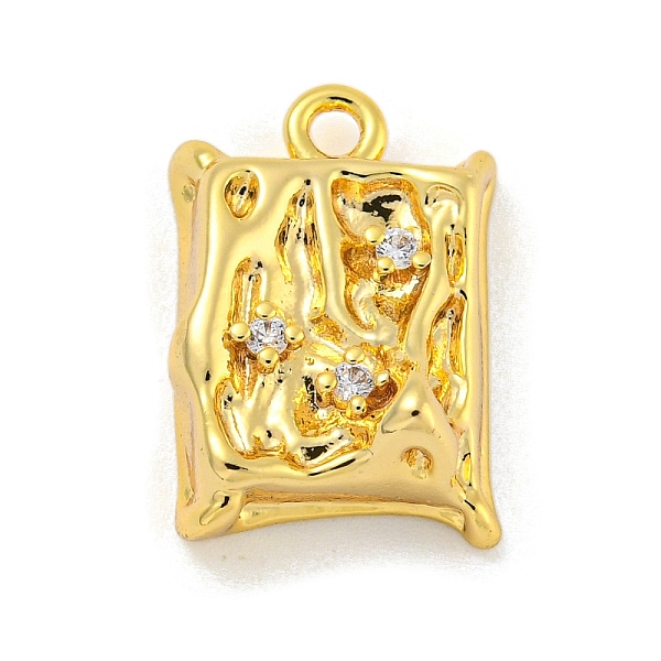 

PandaHall Brass Micro Pave Clear Cubic Zirconia Pendants, Real 18K Gold Plated, 17.5x12x7mm, Hole: 1.8mm Brass+Cubic Zirconia Clear